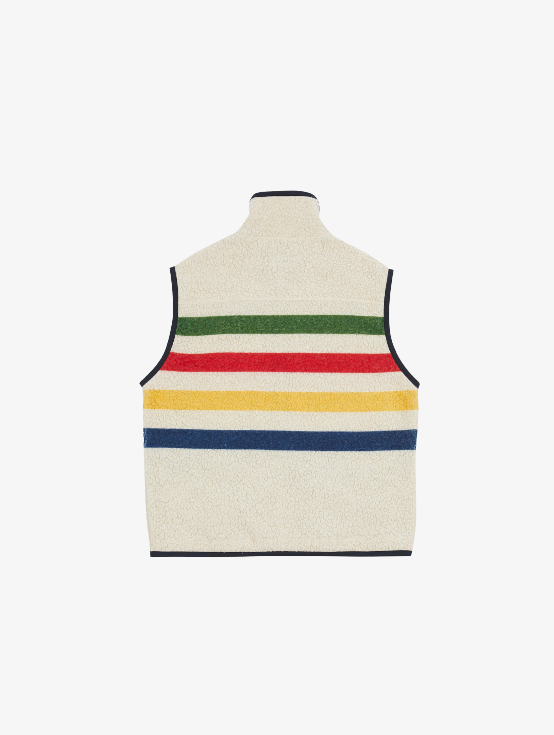 Drake's - Striped Boucle Wool Zip Fleece Vest