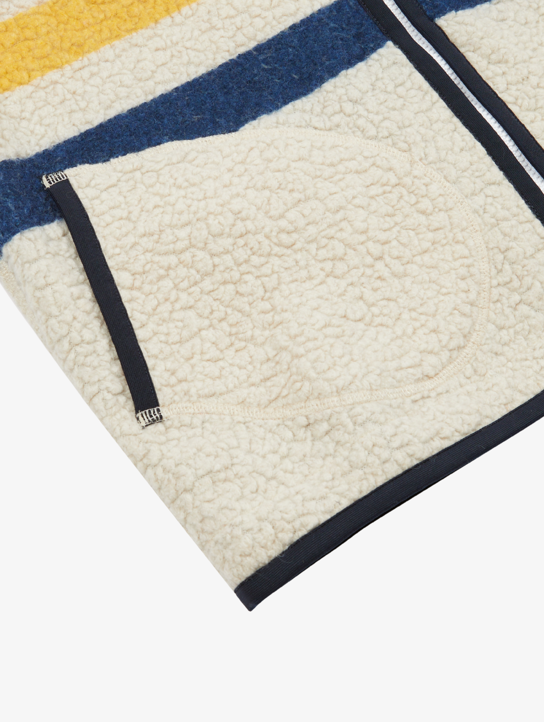 Drake's - Striped Boucle Wool Zip Fleece Vest