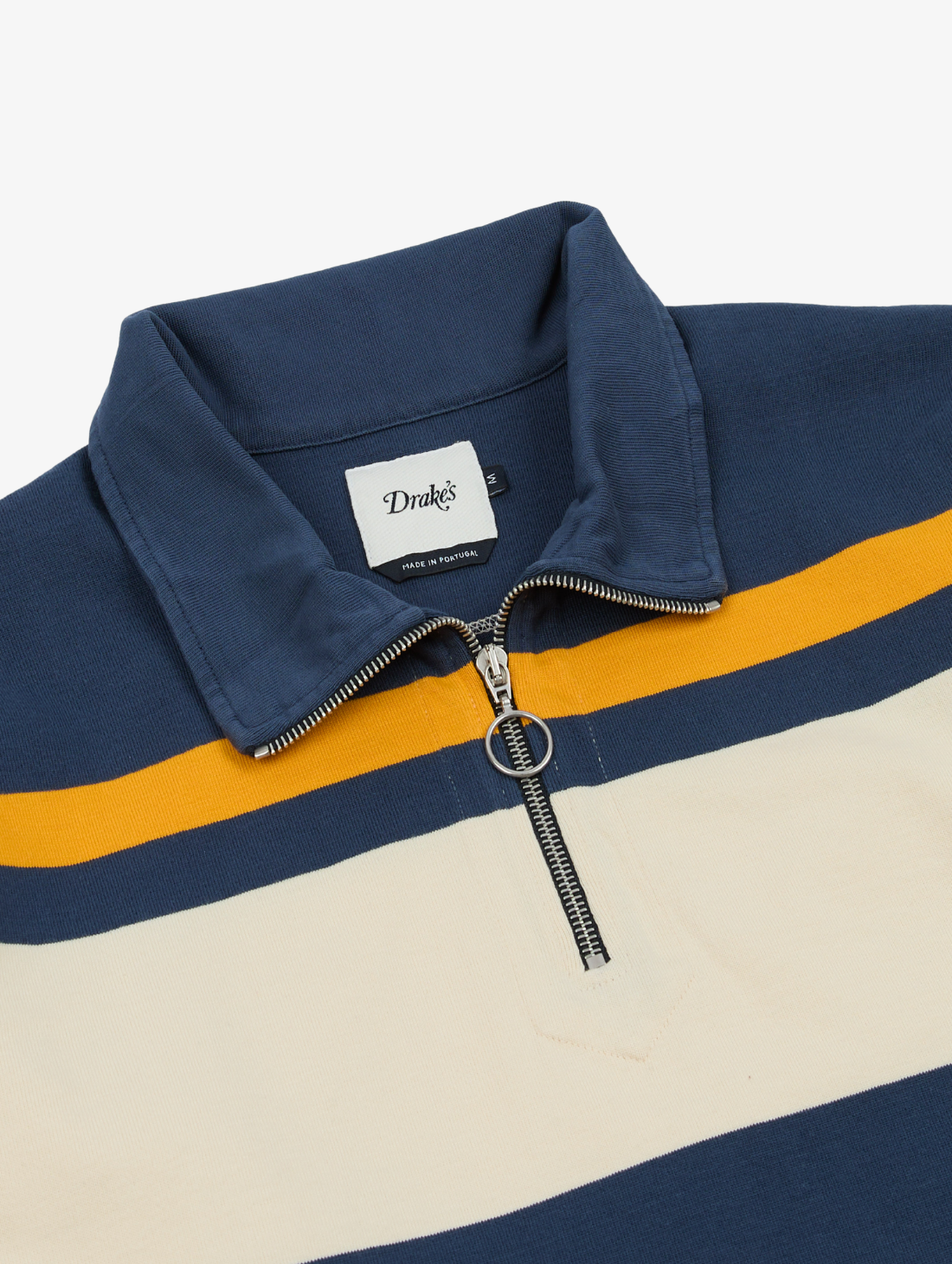Drake's - Stripe Quarter Zip Rugby Shirt – BALLPARK
