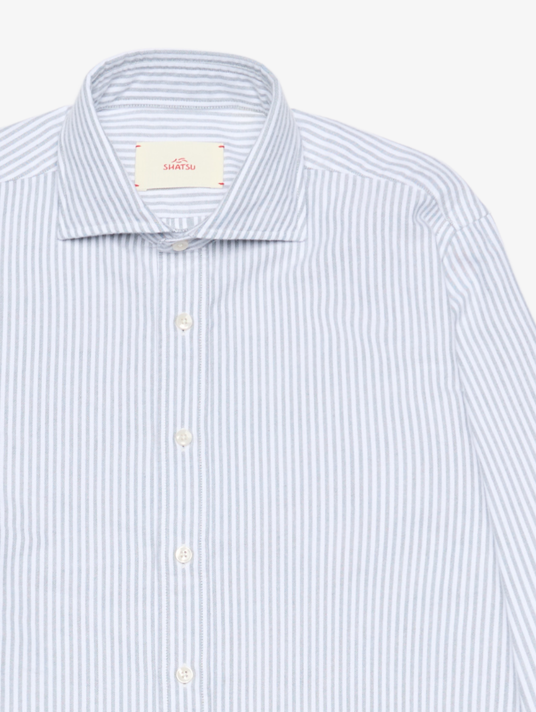 SHATSU - Ni cotton brushed oxford small stripe