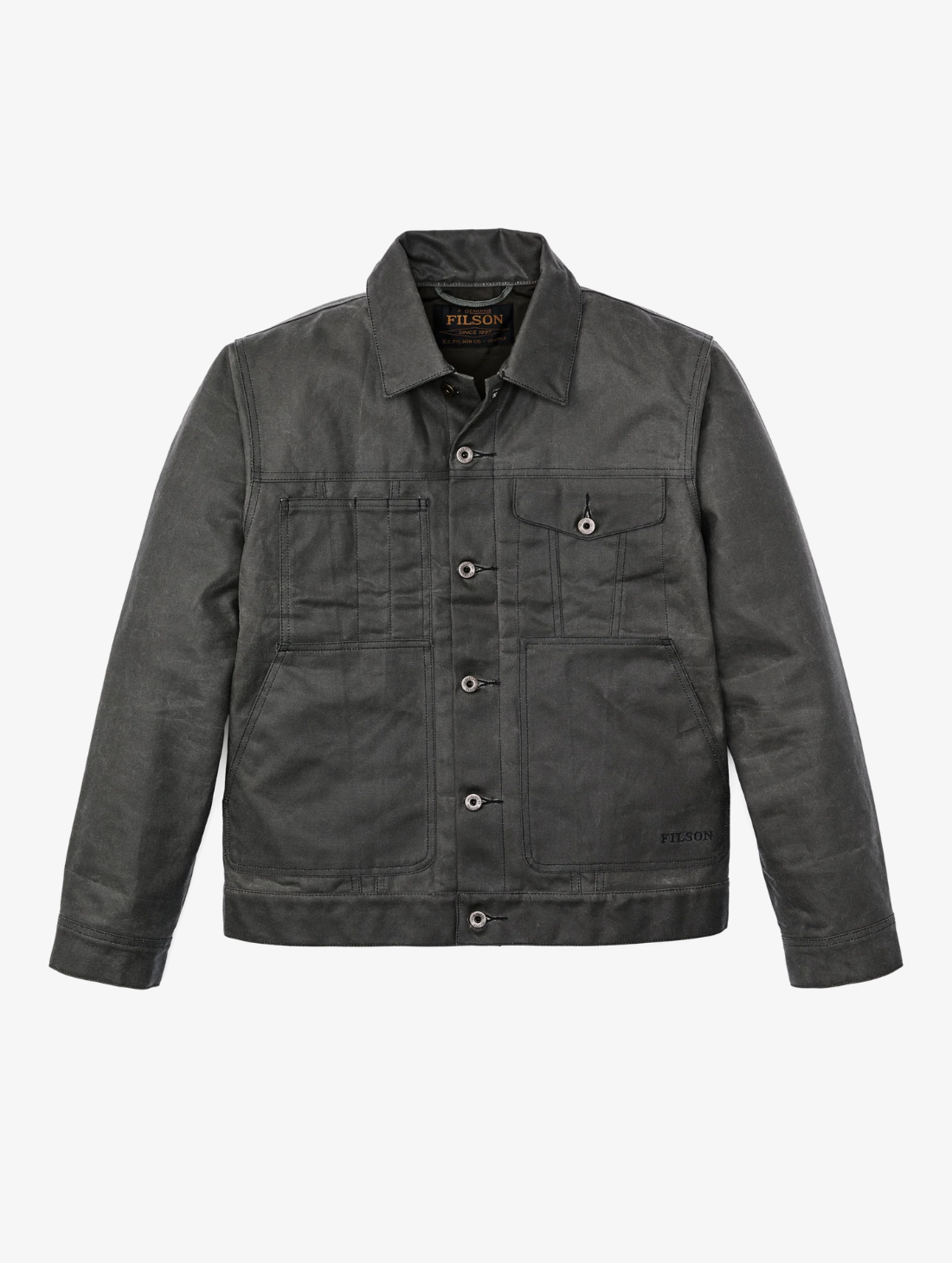 Filson - Tin Cloth Short Lined Cruiser Jacket - Castor Gray