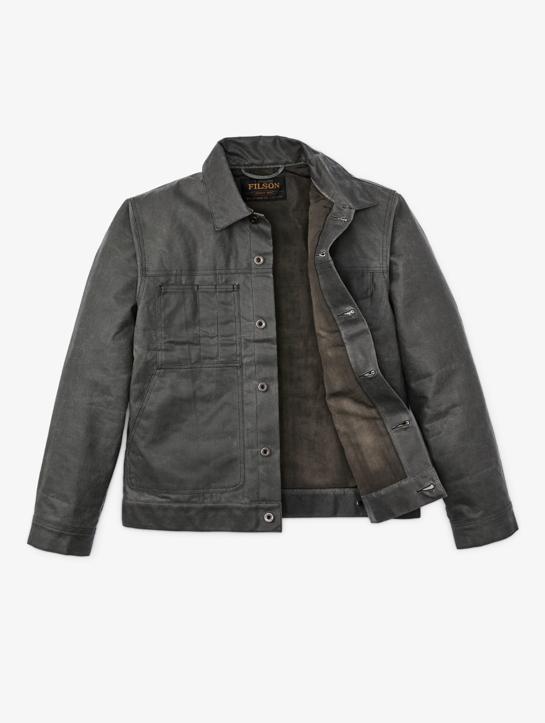Filson - Tin Cloth Short Lined Cruiser Jacket - Castor Gray