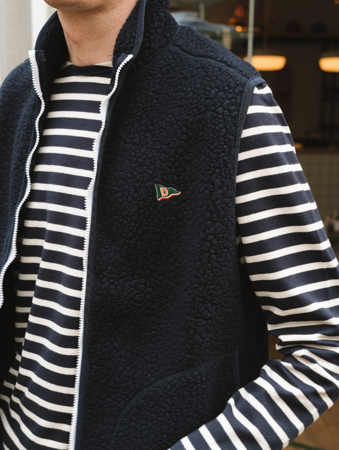Drake's - Boucle Wool Zip Fleece Vest