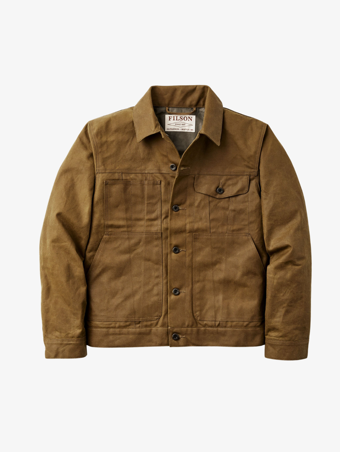 Filson - Tin Cloth Short Lined Cruiser Jacket - Dark Tan