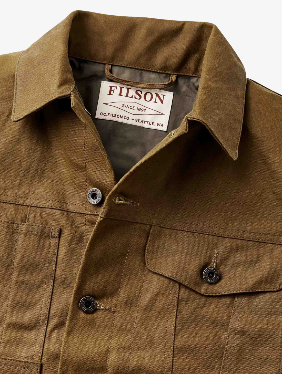Filson - Tin Cloth Short Lined Cruiser Jacket - Dark Tan
