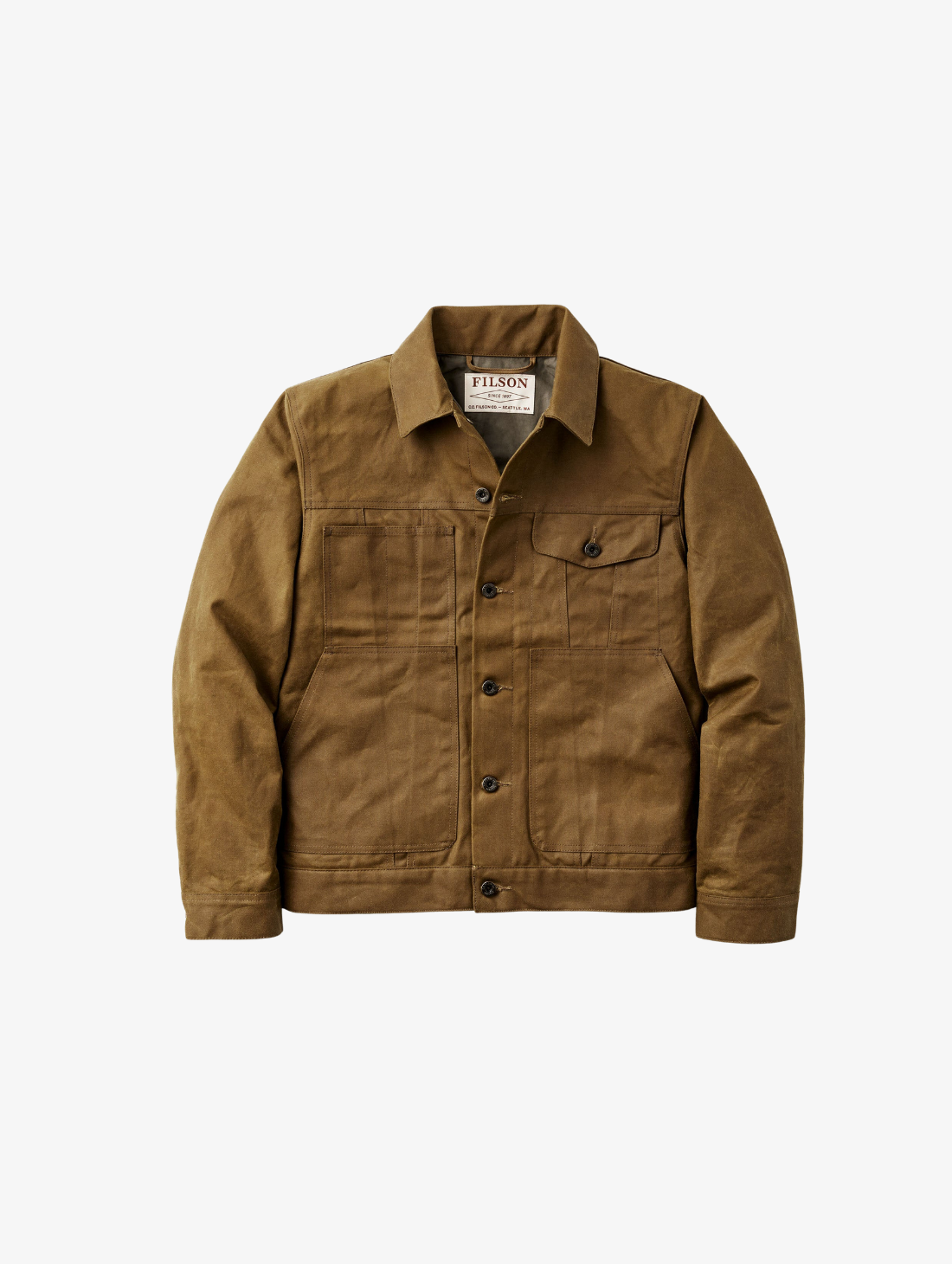 Filson - Tin Cloth Short Lined Cruiser Jacket - Dark Tan