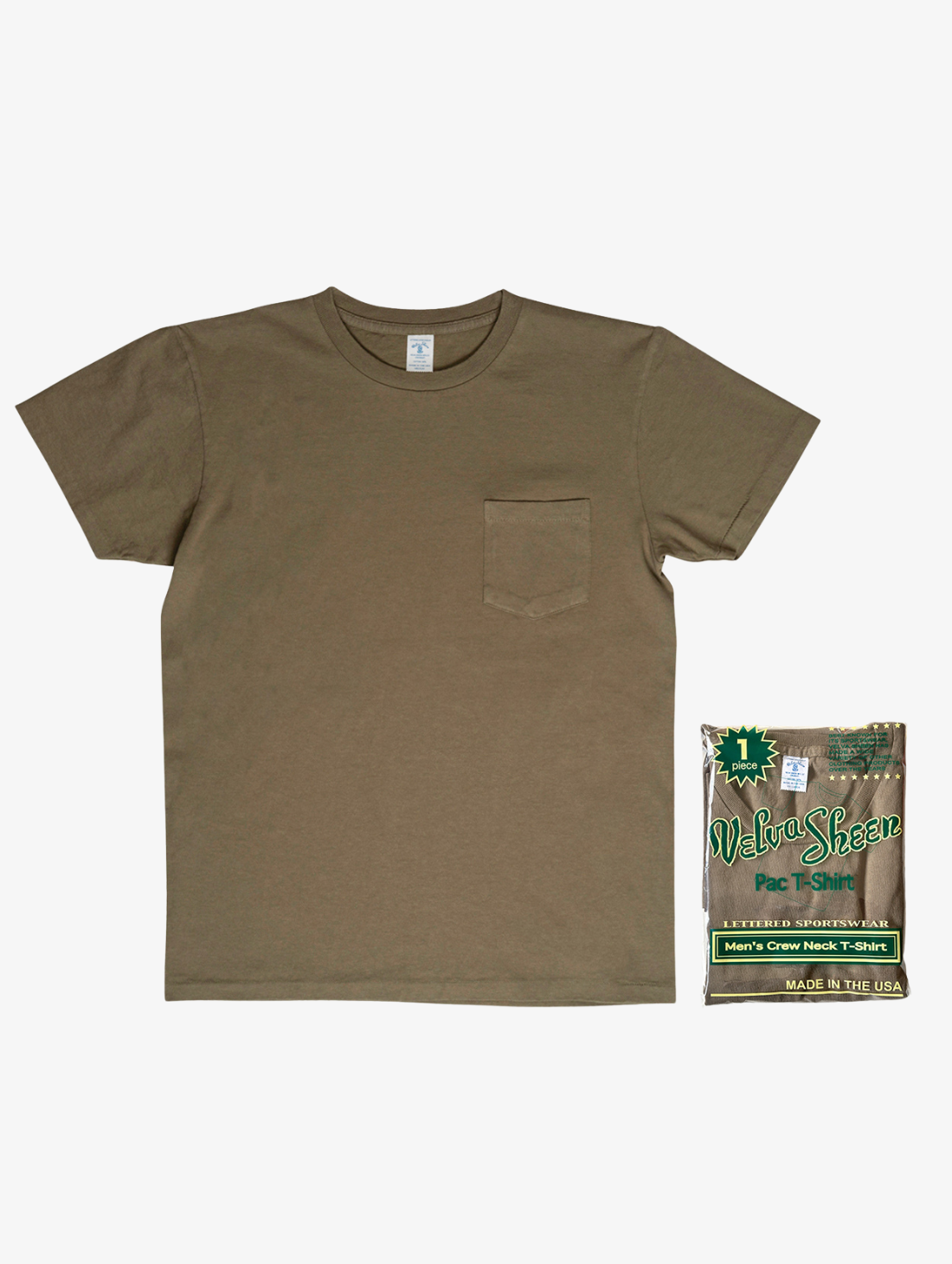 Velva Sheen - 1Pac S/S C/N Tee W/PKT - Olive