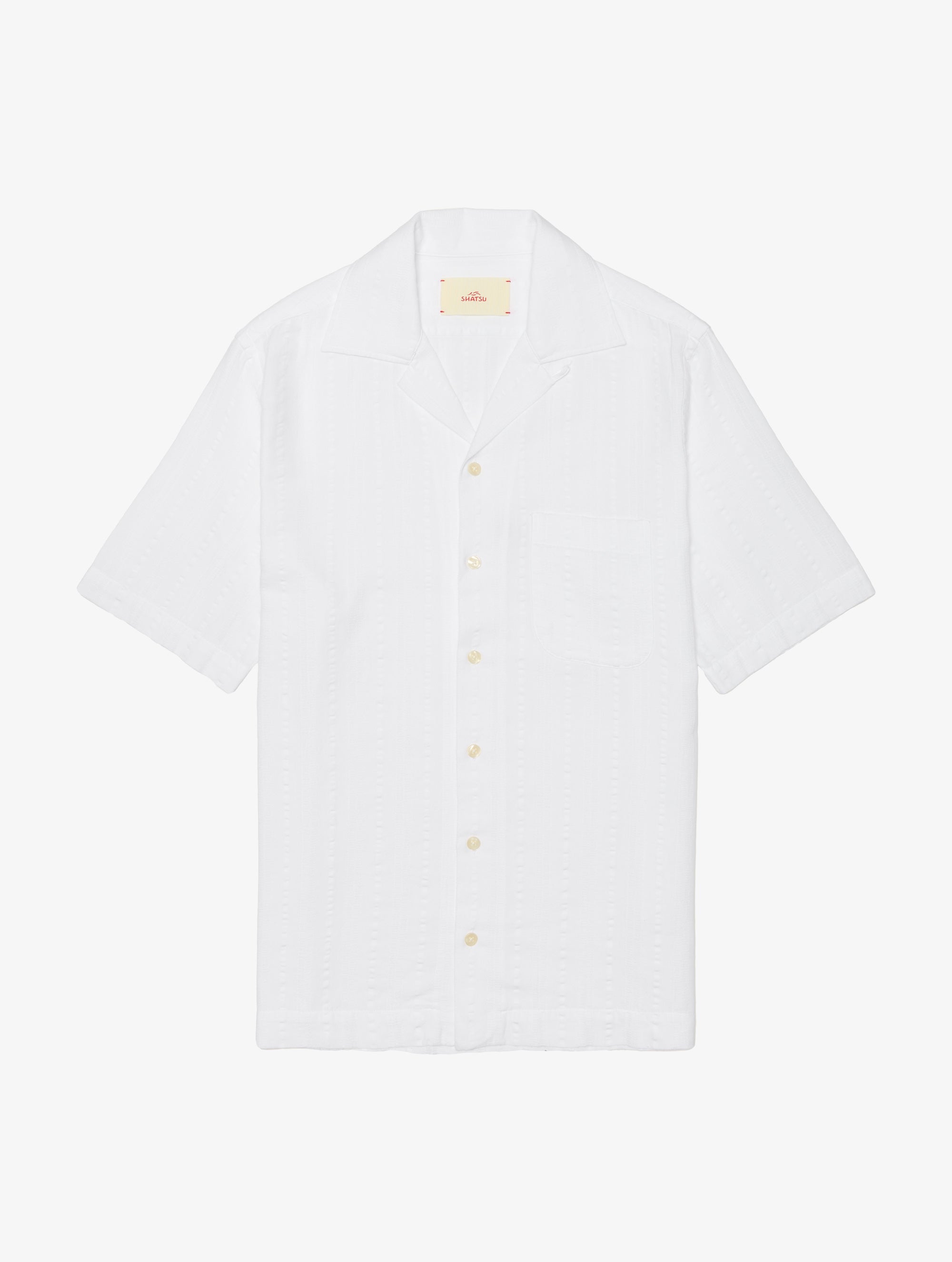 SHATSU - Roku cotton texture stripe white