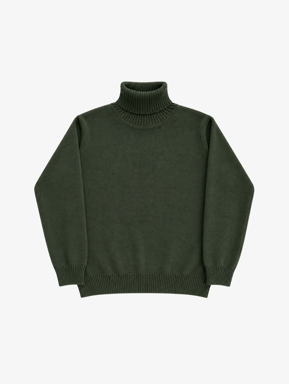 Mooncastle – Rollkragenpullover aus Merinowolle – Oliv