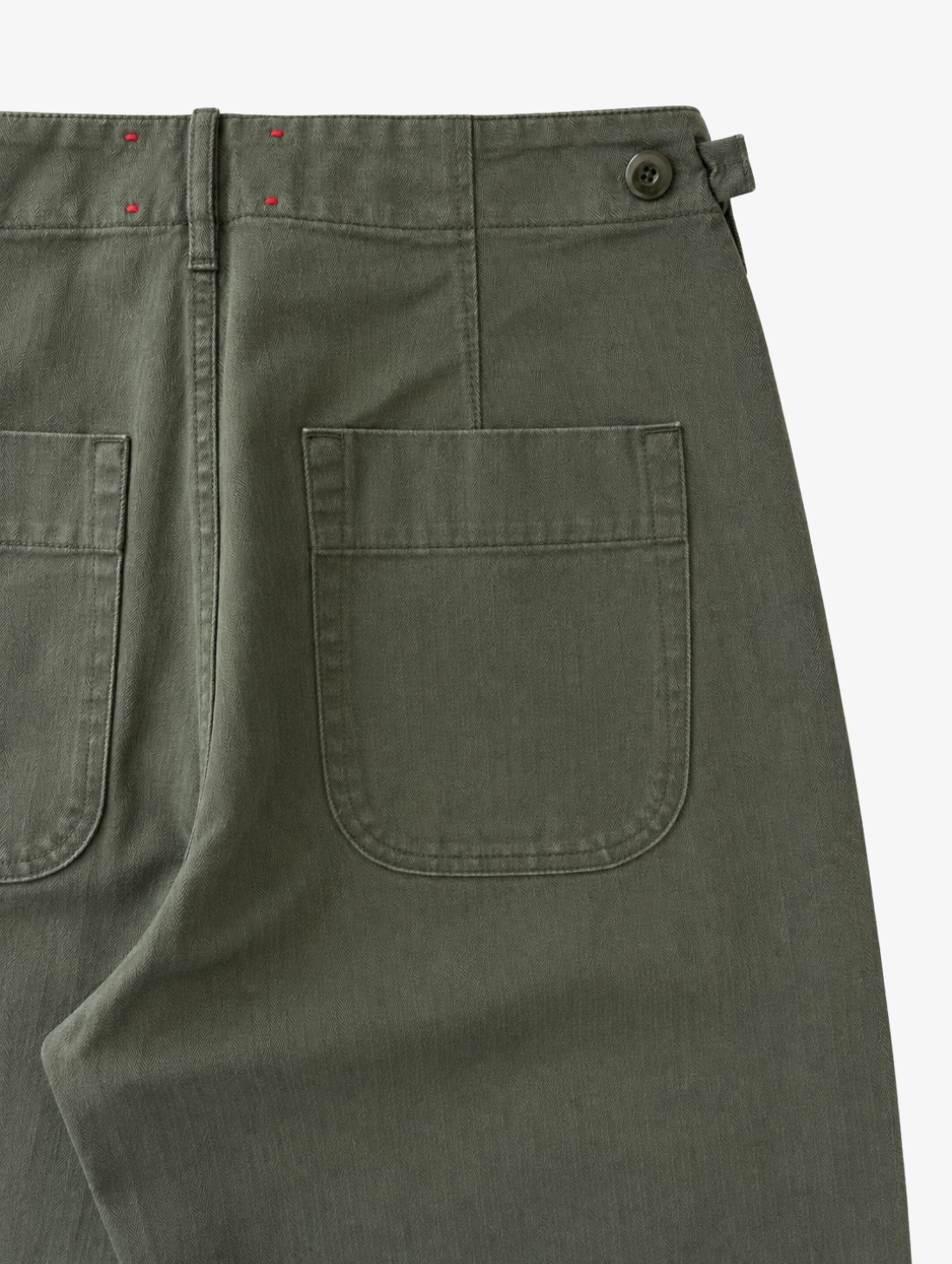 SHATSU x Dimi Jeans - Hyaku Fatigue - Army Green Fischgrät