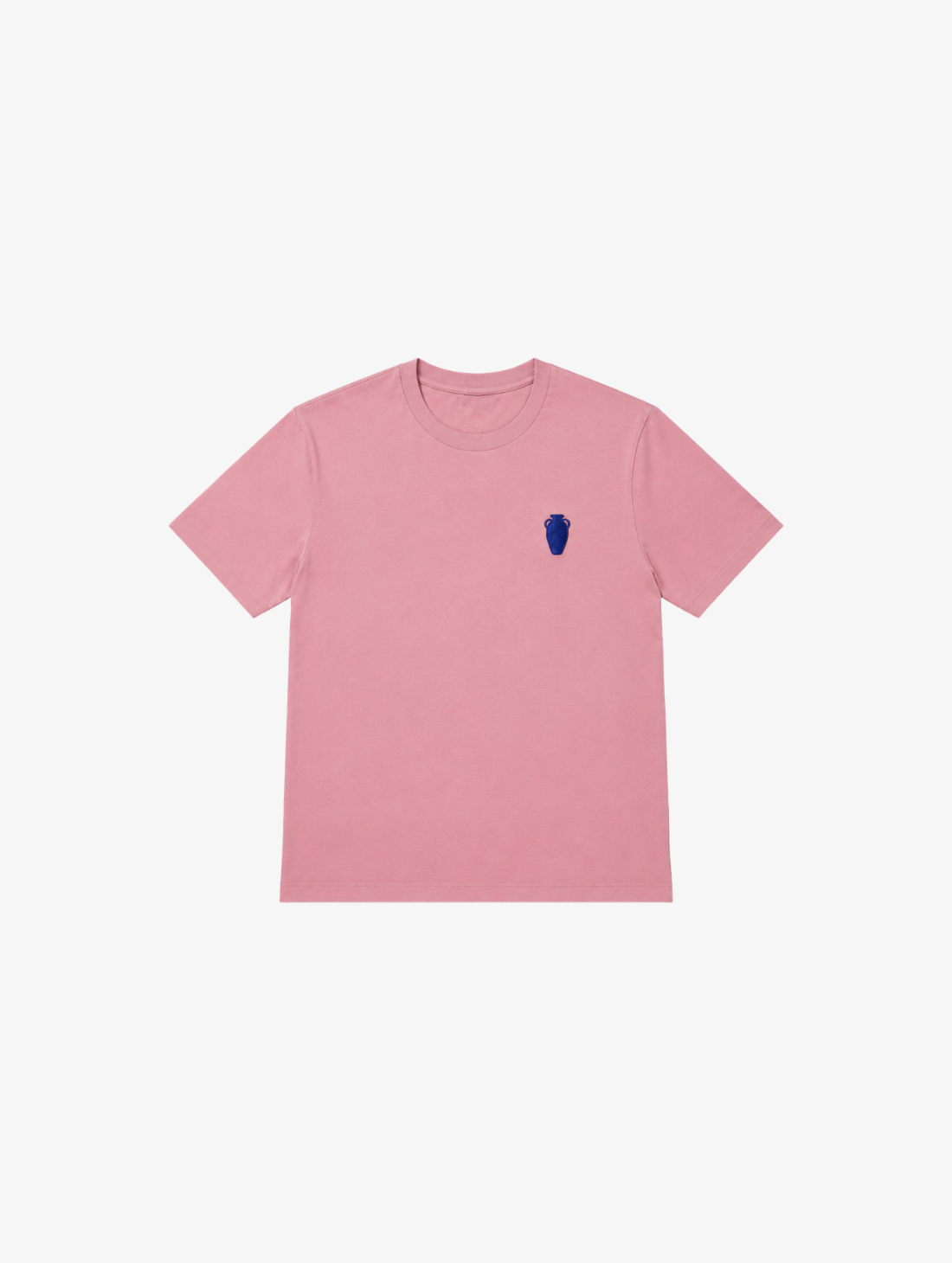 OLOW Melody soft pink t-shirt with deep blue Elise Esposito music and plants print, back view