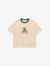 OLOW Blossom Yourself organic cotton t-shirt in cream with 3TTMAN artwork and green crew neck